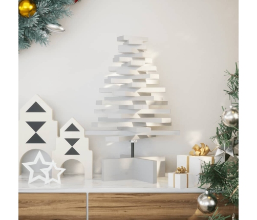 Árbol de Navidad de adorno madera maciza pino blanco 60 cm