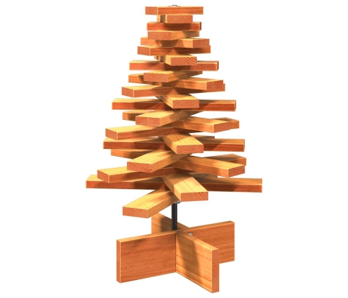 Árbol de Navidad de adorno madera maciza pino marrón cera 60 cm