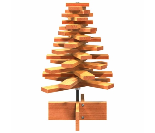 Árbol de Navidad de adorno madera maciza pino marrón cera 60 cm