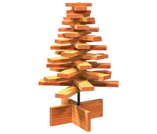 Árbol de Navidad de adorno madera maciza pino marrón cera 60 cm