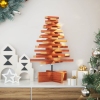 Árbol de Navidad de adorno madera maciza pino marrón cera 60 cm