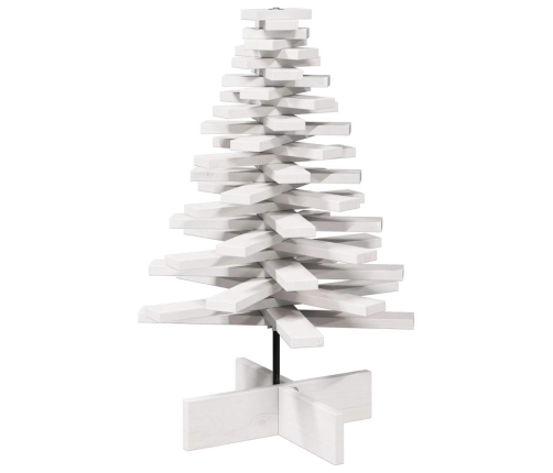 Árbol Navidad de adorno madera maciza pino blanco 80 cm