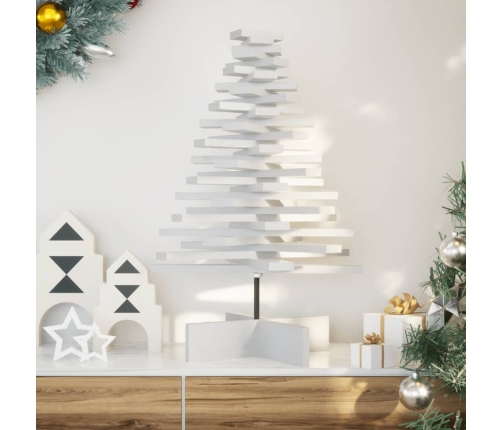 Árbol Navidad de adorno madera maciza pino blanco 80 cm