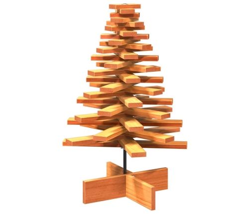 Árbol de Navidad de adorno madera maciza pino marrón cera 80 cm