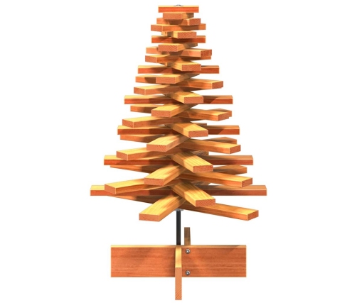 Árbol de Navidad de adorno madera maciza pino marrón cera 80 cm