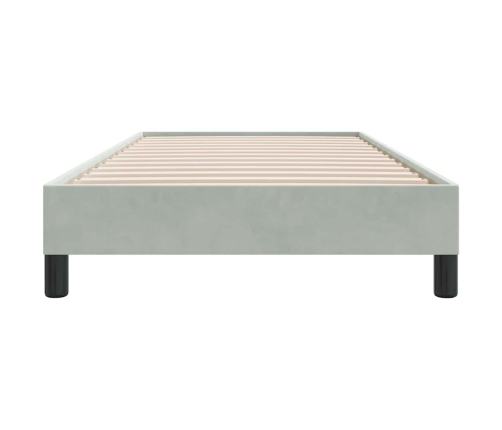 Cama box spring sin colchón terciopelo gris claro 80x210 cm