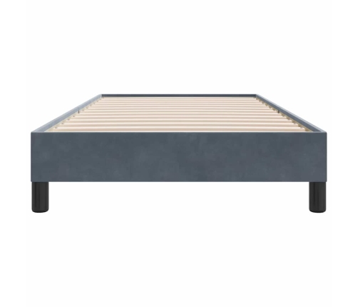 Cama box spring sin colchón terciopelo gris oscuro 80x210 cm