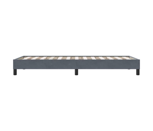 Cama box spring sin colchón terciopelo gris oscuro 80x210 cm