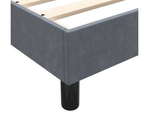 Cama box spring sin colchón terciopelo gris oscuro 80x210 cm