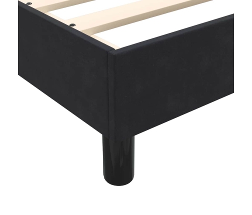 Cama box spring sin colchón cuero sintético negro 80x210 cm