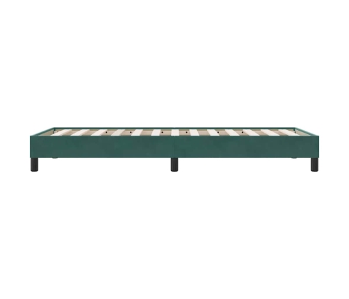 Cama box spring sin colchón terciopelo verde oscuro 80x210 cm