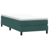 Cama box spring sin colchón terciopelo verde oscuro 80x210 cm