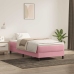 Cama box spring sin colchón terciopelo rosa 80x210 cm