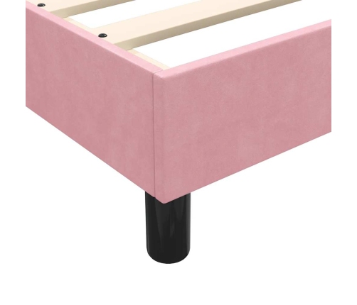 Cama box spring sin colchón terciopelo rosa 80x210 cm