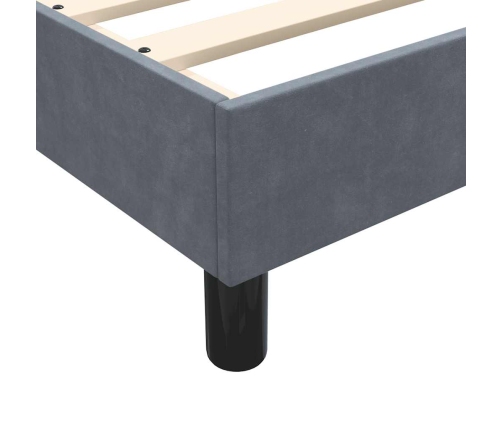 Cama box spring sin colchón terciopelo gris oscuro 90x210 cm