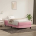 Cama box spring sin colchón terciopelo rosa 90x210 cm