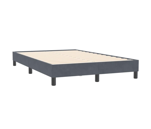 Cama box spring sin colchón terciopelo gris oscuro 120x210 cm