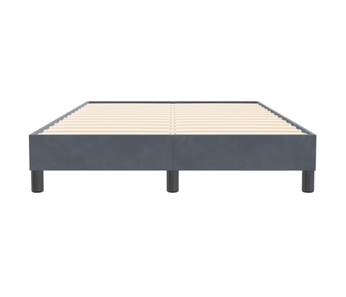 Cama box spring sin colchón terciopelo gris oscuro 120x210 cm