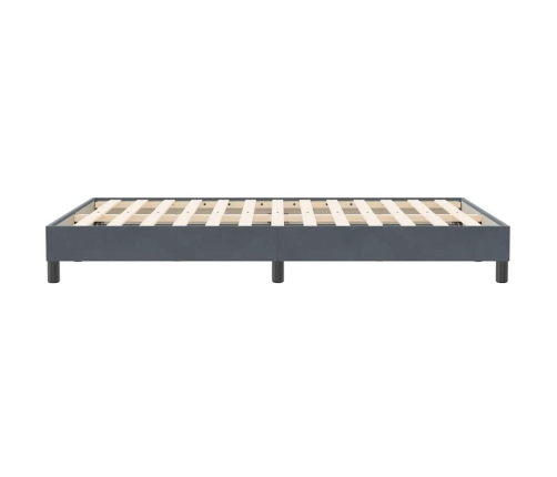 Cama box spring sin colchón terciopelo gris oscuro 120x210 cm