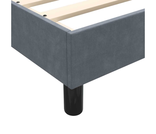 Cama box spring sin colchón terciopelo gris oscuro 120x210 cm