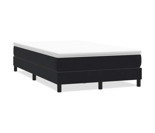 Cama box spring sin colchón cuero sintético negro 120x210 cm