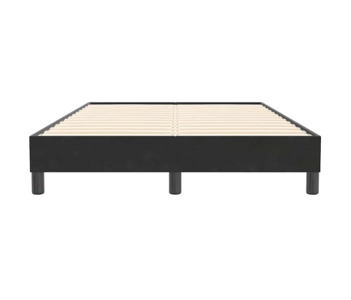 Cama box spring sin colchón cuero sintético negro 120x210 cm