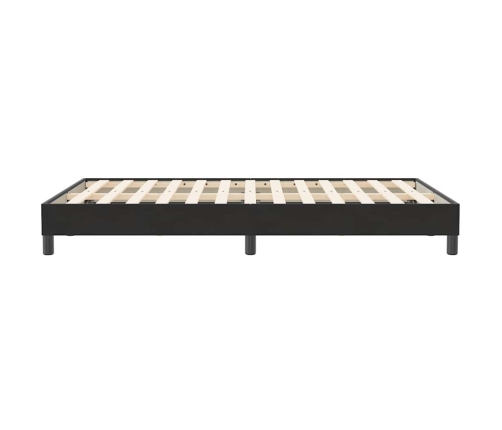 Cama box spring sin colchón cuero sintético negro 120x210 cm