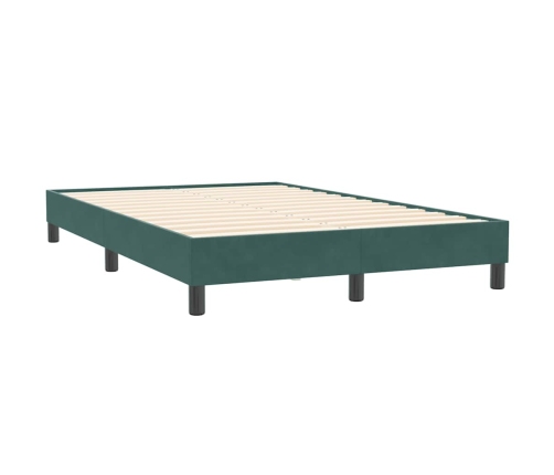 Cama box spring sin colchón terciopelo verde oscuro 120x210 cm