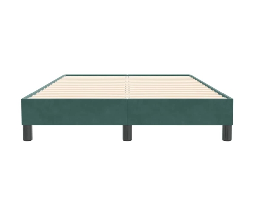 Cama box spring sin colchón terciopelo verde oscuro 120x210 cm