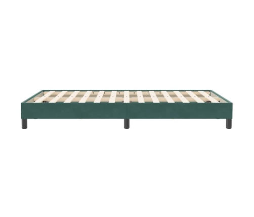 Cama box spring sin colchón terciopelo verde oscuro 120x210 cm