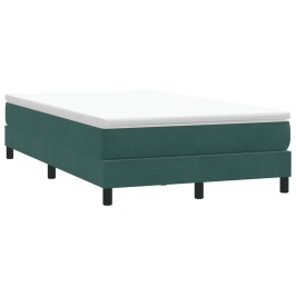 Cama box spring sin colchón terciopelo verde oscuro 120x210 cm