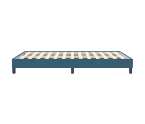 Cama box spring sin colchón terciopelo azul oscuro 120x210 cm