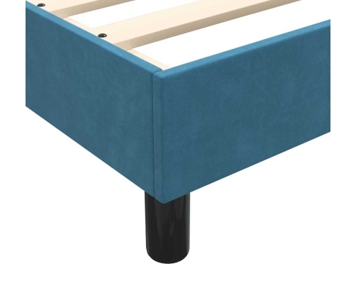 Cama box spring sin colchón terciopelo azul oscuro 120x210 cm