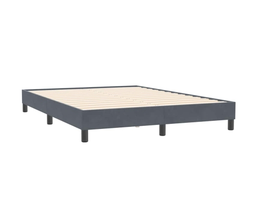 Cama box spring sin colchón terciopelo gris oscuro 140x210 cm