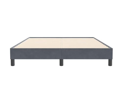 Cama box spring sin colchón terciopelo gris oscuro 140x210 cm