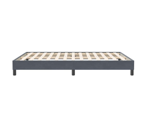 Cama box spring sin colchón terciopelo gris oscuro 140x210 cm