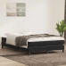 Cama box spring sin colchón cuero sintético negro 140x210 cm