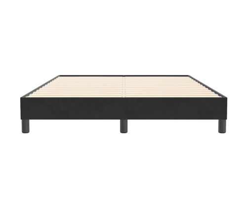 Cama box spring sin colchón cuero sintético negro 140x210 cm