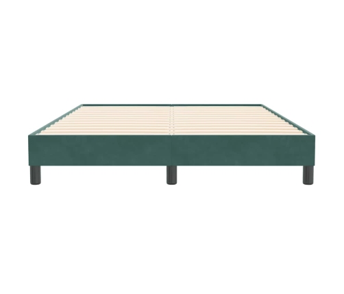 Cama box spring sin colchón terciopelo verde oscuro 140x210 cm