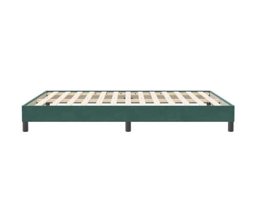 Cama box spring sin colchón terciopelo verde oscuro 140x210 cm