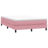 Cama box spring sin colchón terciopelo rosa 140x210 cm