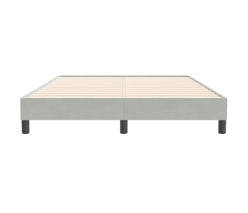 Cama box spring sin colchón terciopelo gris claro 160x210 cm