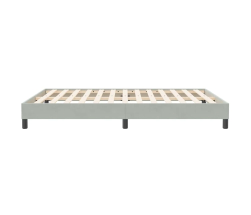 Cama box spring sin colchón terciopelo gris claro 160x210 cm