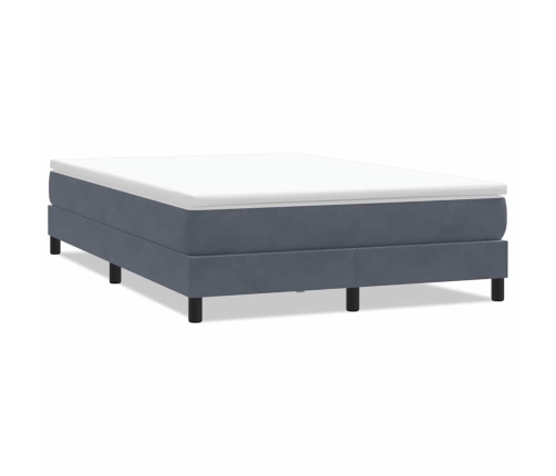 Cama box spring sin colchón terciopelo gris oscuro 160x210 cm