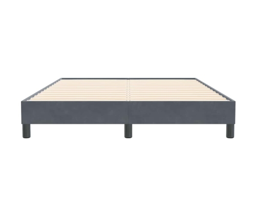 Cama box spring sin colchón terciopelo gris oscuro 160x210 cm