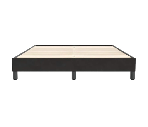 Cama box spring sin colchón cuero sintético negro 160x210 cm