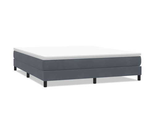 Cama box spring sin colchón terciopelo gris oscuro 180x210 cm