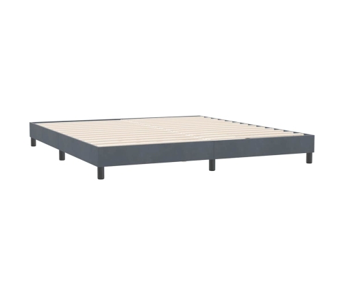 Cama box spring sin colchón terciopelo gris oscuro 180x210 cm