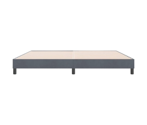 Cama box spring sin colchón terciopelo gris oscuro 180x210 cm