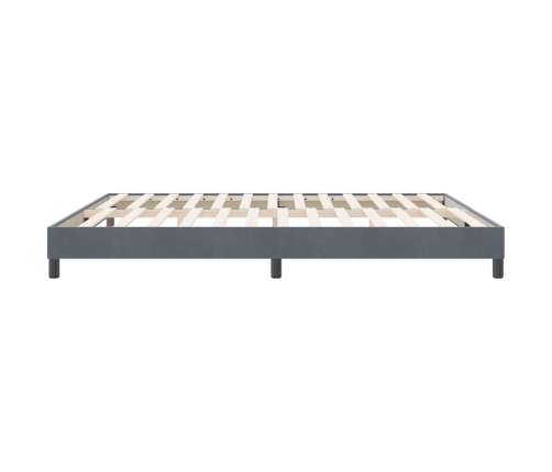 Cama box spring sin colchón terciopelo gris oscuro 180x210 cm